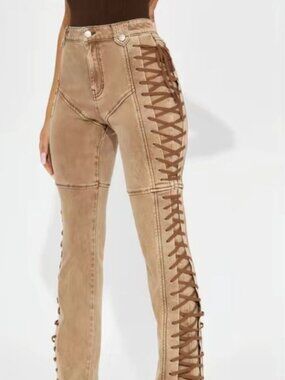 Women's Lace-Up Jeans